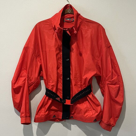 Stella McCartney Adidas Jacket Women’s Small Red Windbreaker Belted - Picture 1 of 11